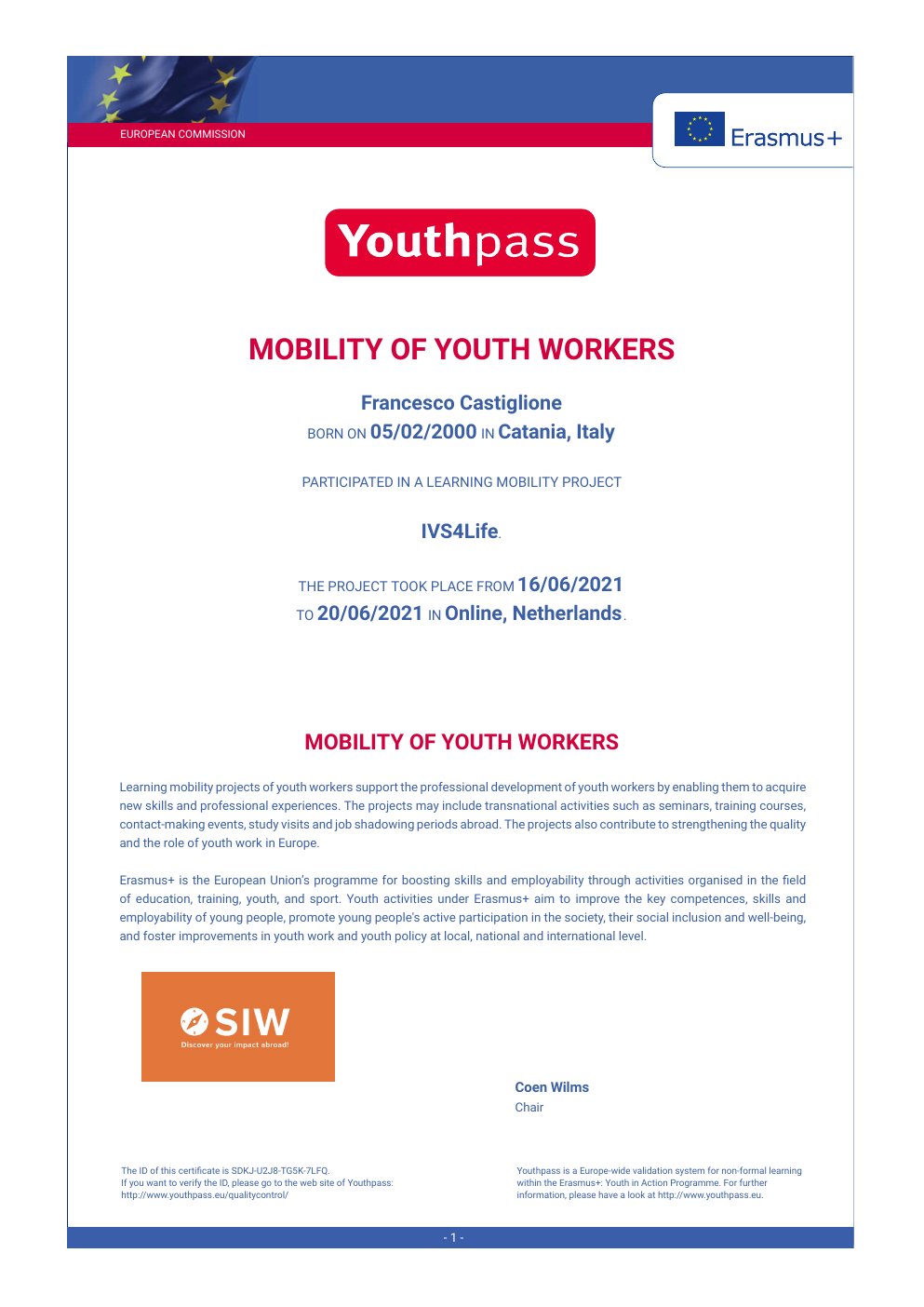 Preview of IVS4Life Online Training Youthpass