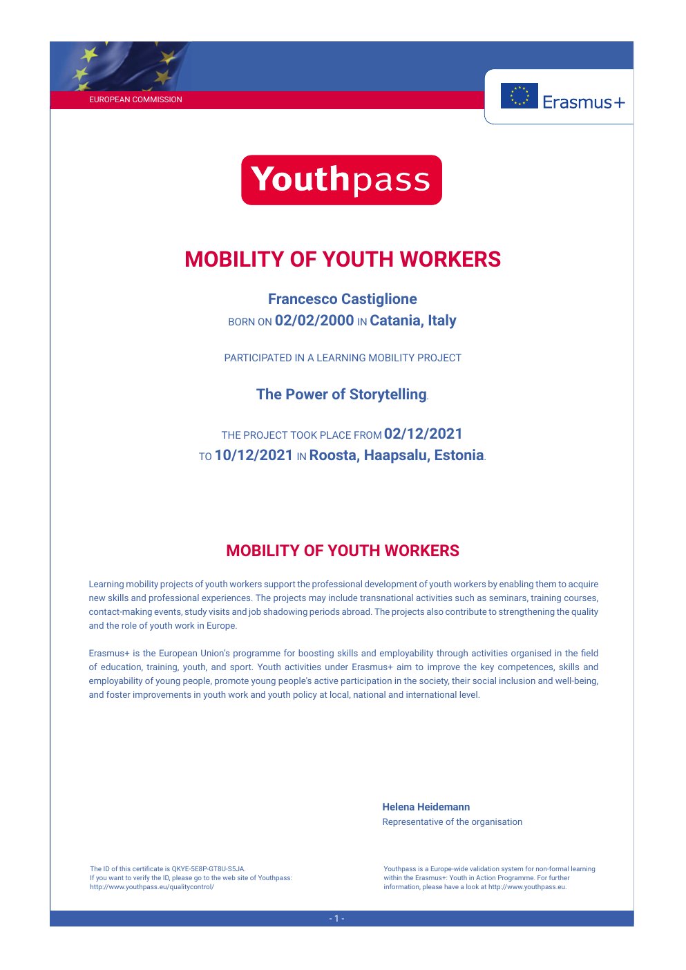 Preview of The Power of Storytelling Youthpass